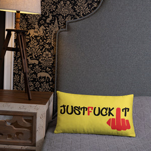 JUST FUCK IT YELLOW PILLOW